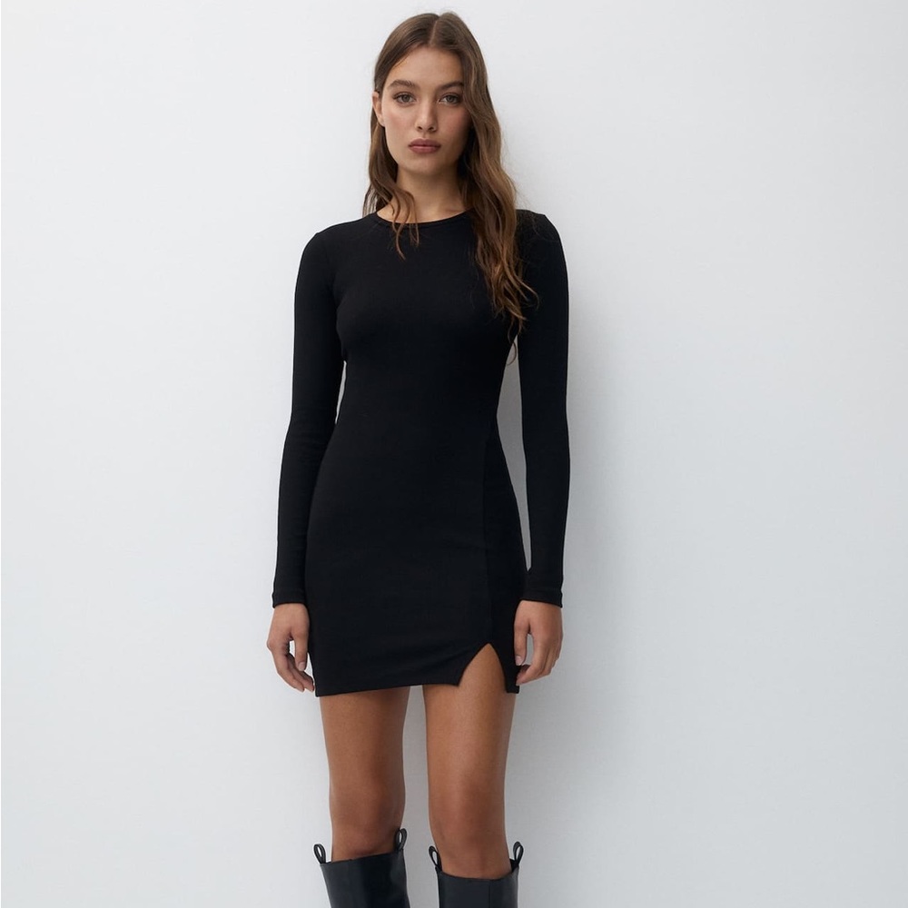Like new black ribbed dress